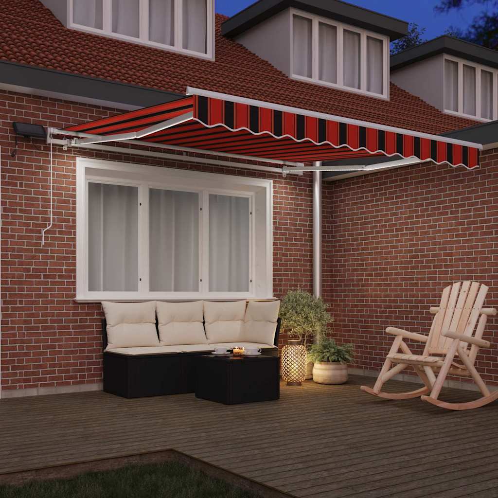 Retractable Awning with Orange and brown 300 x 250 cm Fabric