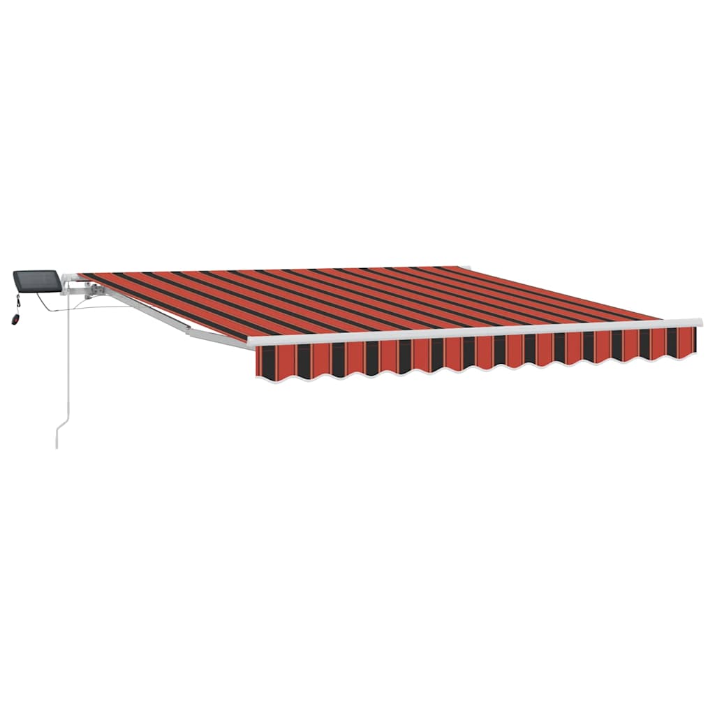 Retractable Awning with Orange and brown 300 x 250 cm Fabric