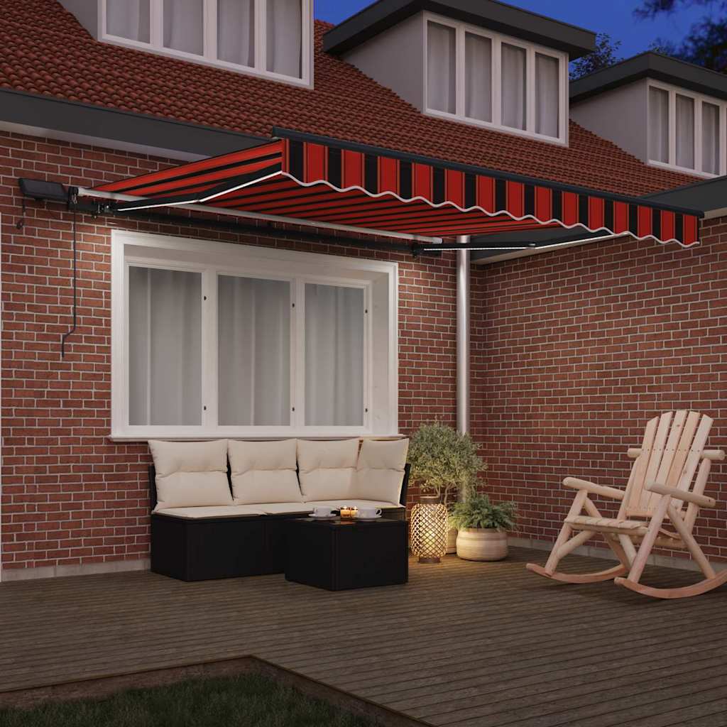 Retractable Awning Manual Orange and brown 300 x 250 cm Fabric