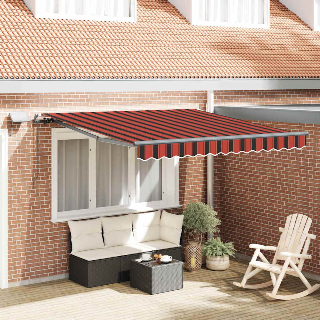 Retractable Awning Manual Orange and brown 300 x 250 cm Fabric