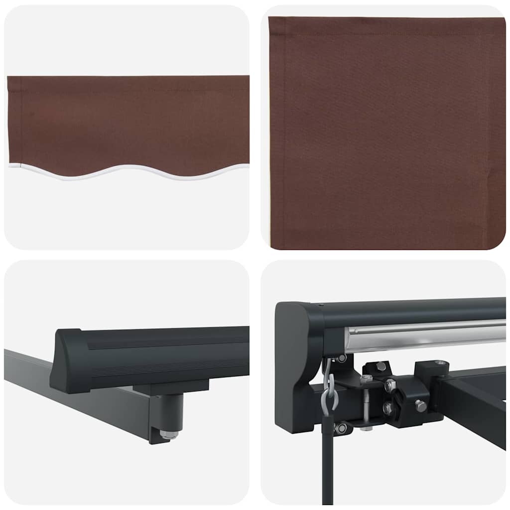 Retractable Awning Manual Brown 300x250 cm Fabric