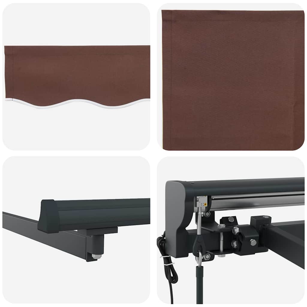 Retractable Awning Brown 300x250 cm Fabric