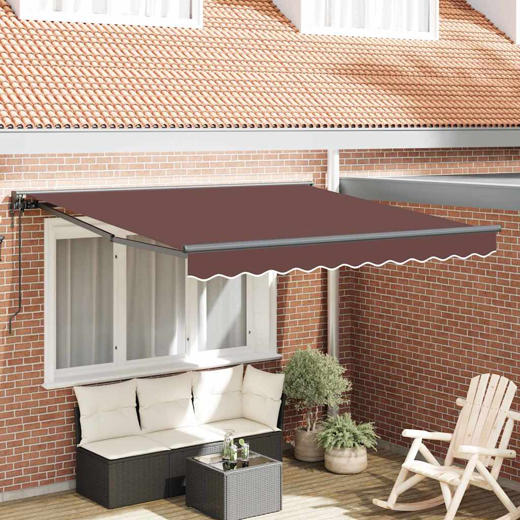 Retractable Awning Brown 300x250 cm Fabric