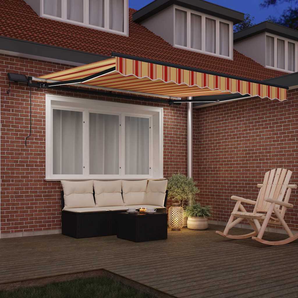 Retractable Awning Manual Yellow and orange 300 x 250 cm Fabric