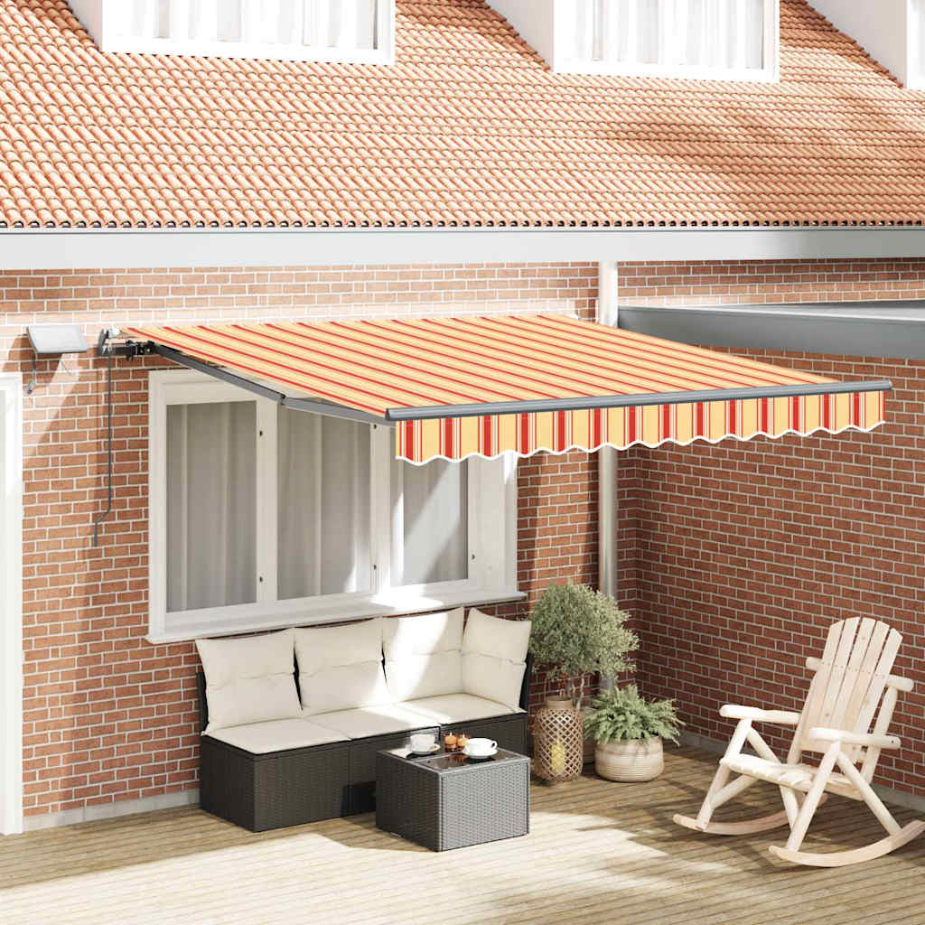 Retractable Awning Manual Yellow and orange 300 x 250 cm Fabric