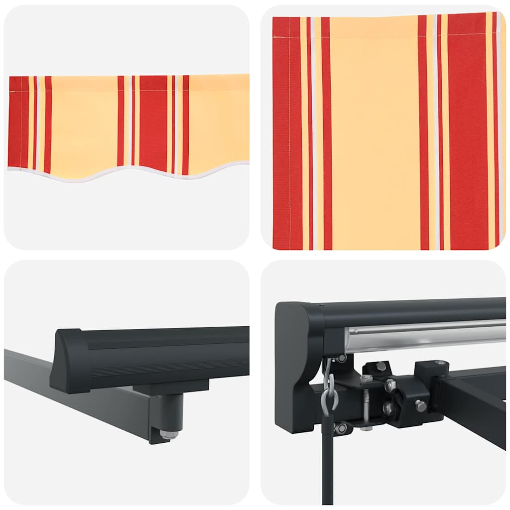 Retractable Awning Yellow and Orange 300x250 cm Fabric