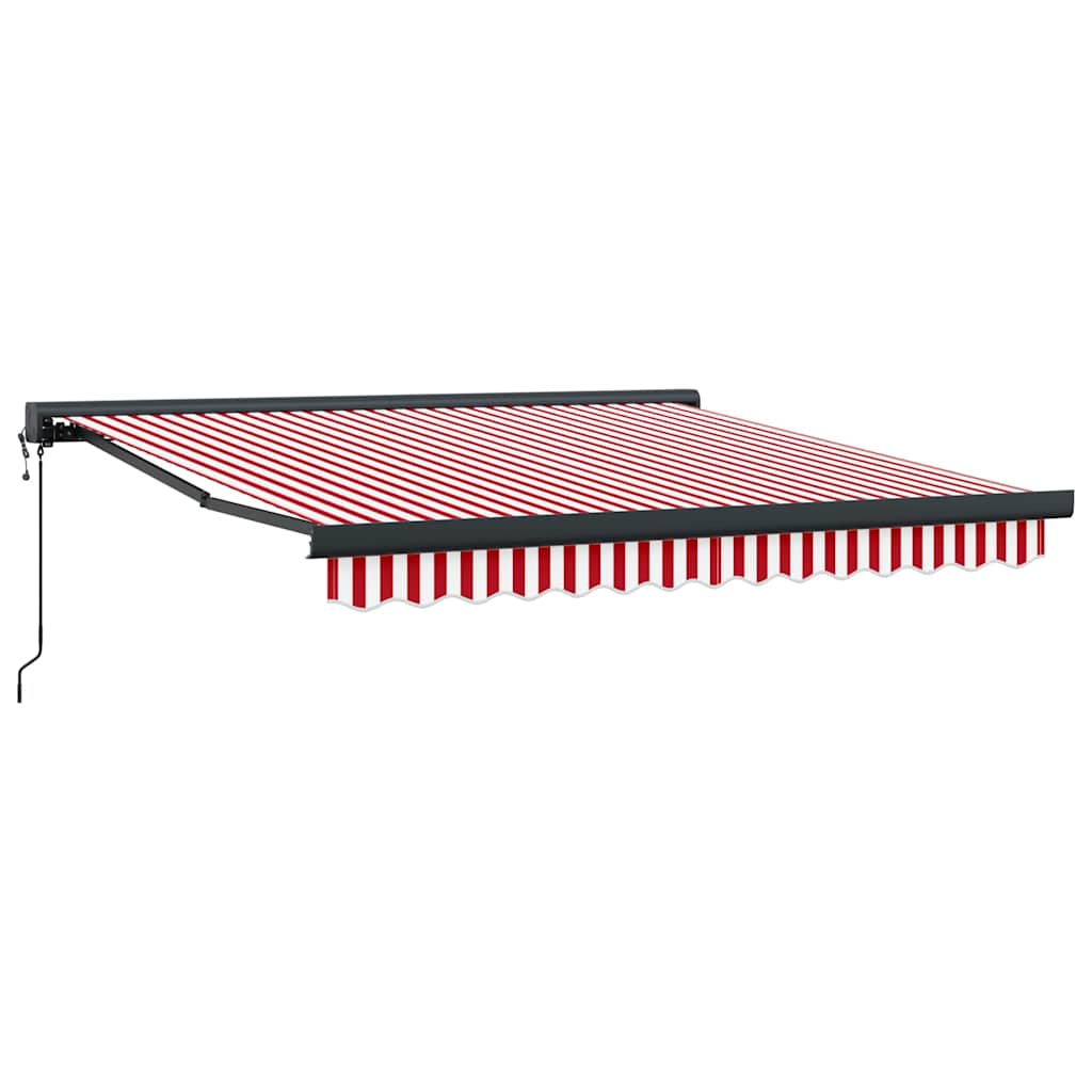 Retractable Awning Red and white 300 x 250 cm Fabric and Metal