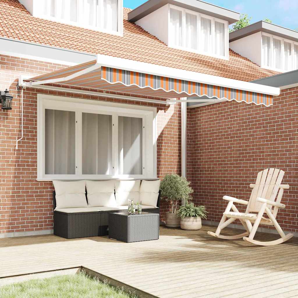 Retractable Awning Multicolour 300 x 250 cm Fabric and Metal