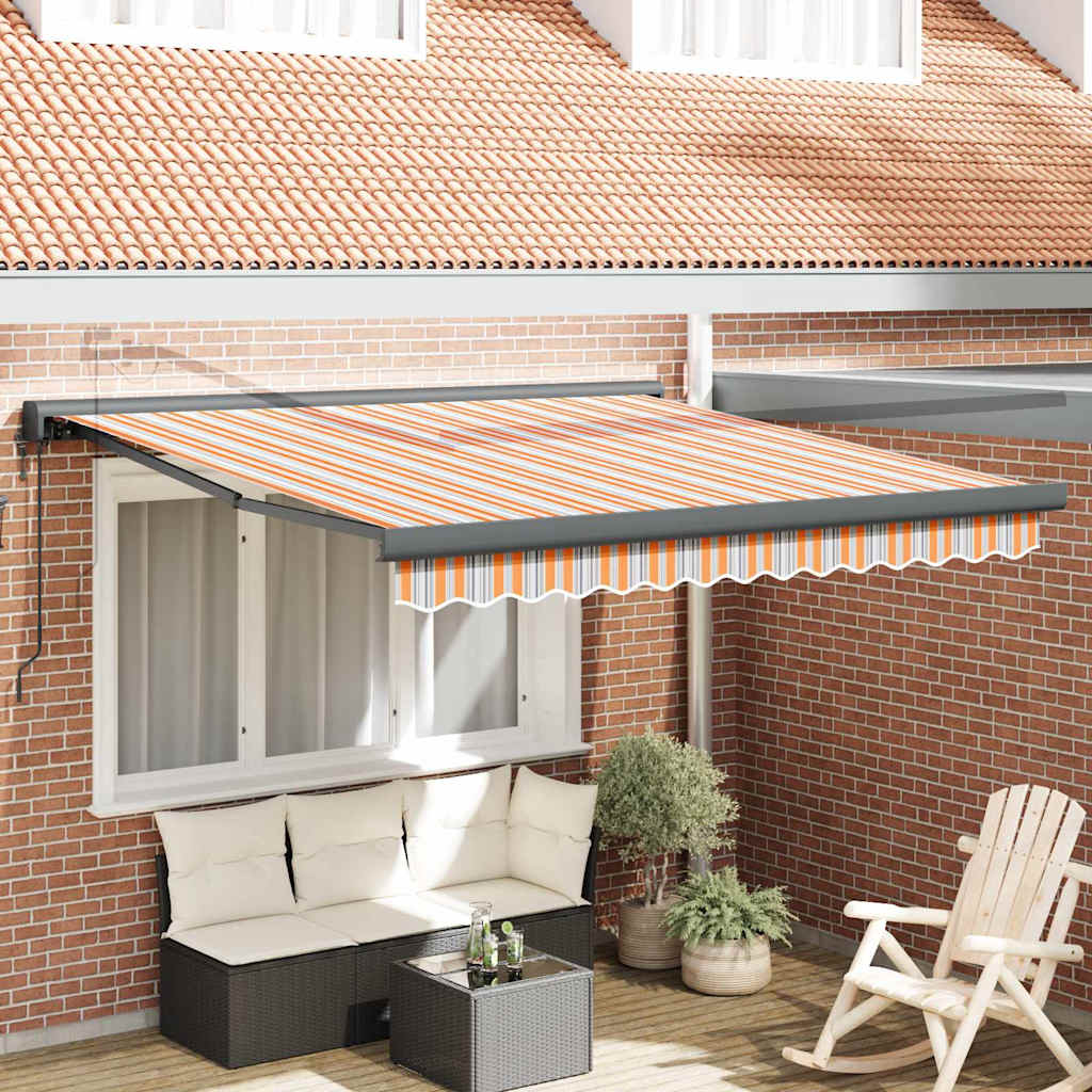 Retractable Awning Multicolour 300 x 250 cm Fabric and Metal