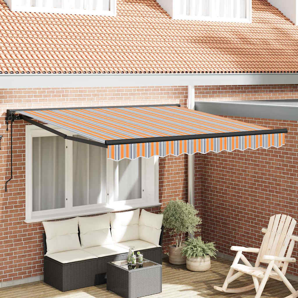 Retractable Awning Multicolour Stripe 300x250 cm Fabric