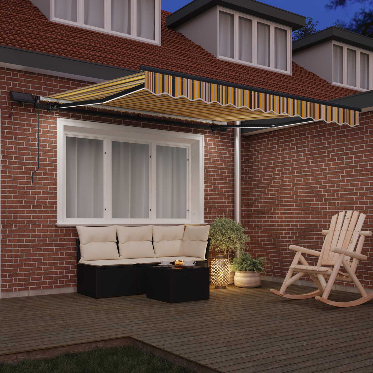Retractable Awning Manual Multicolour 300 x 250 cm Fabric