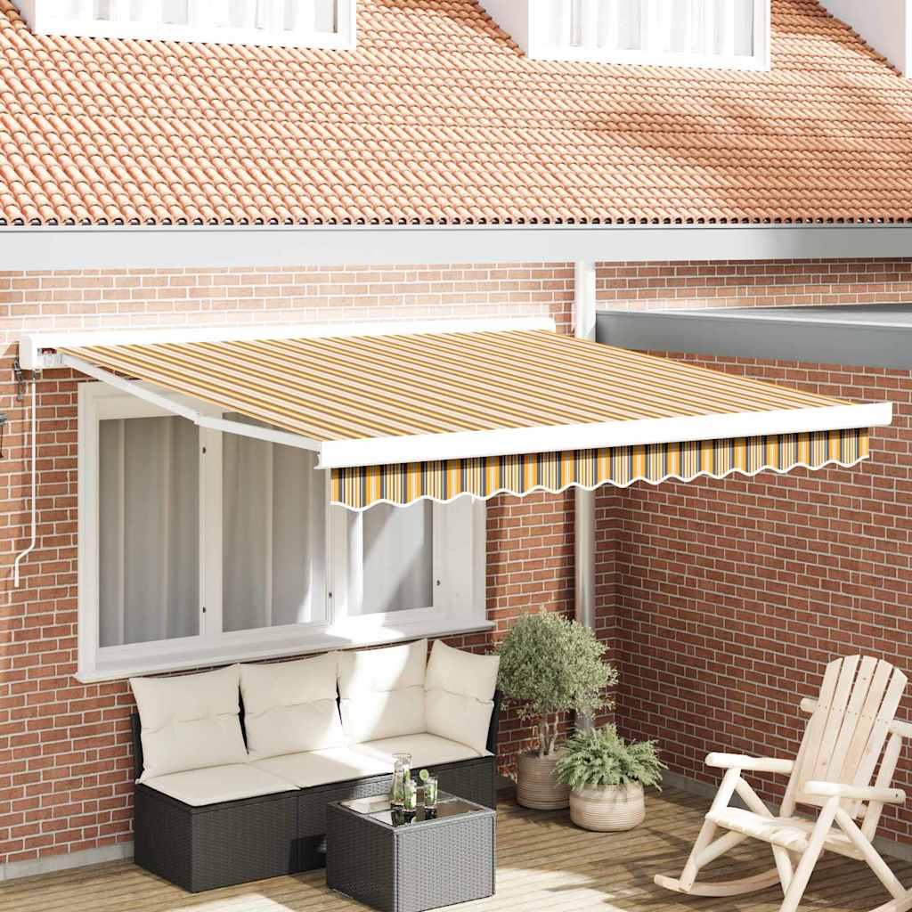 Retractable Awning Multicolour 300 x 250 cm Fabric and Metal