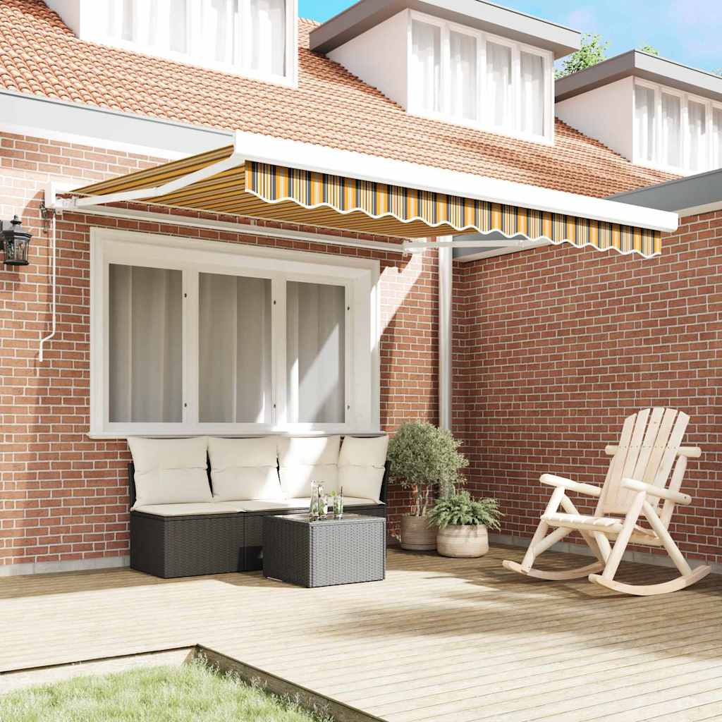 Retractable Awning Multicolour 300 x 250 cm Fabric and Metal