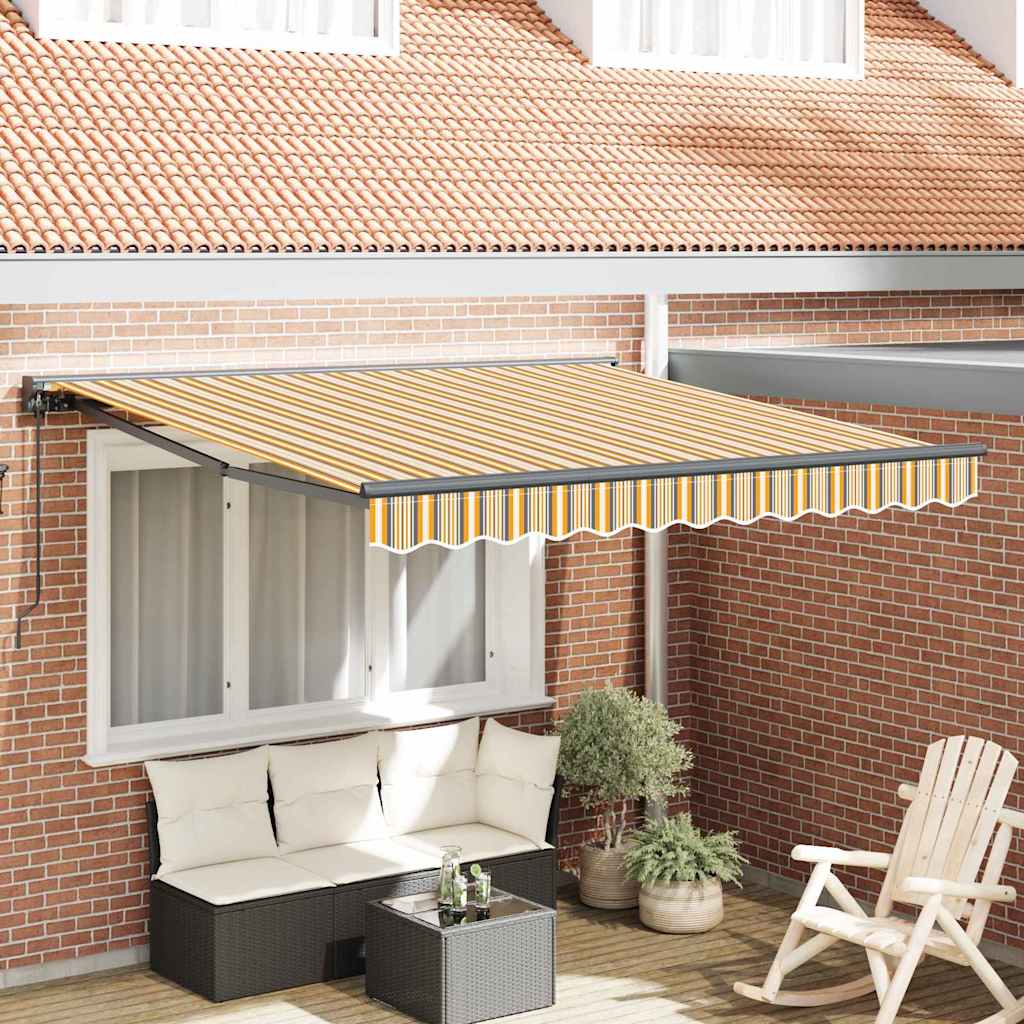 Retractable Awning Manual Multicolour Stripe 300x250 cm Fabric