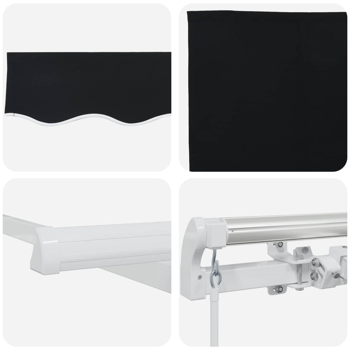 Awning Retractable Manual Black 300 x 250 x 165 cm Polyester