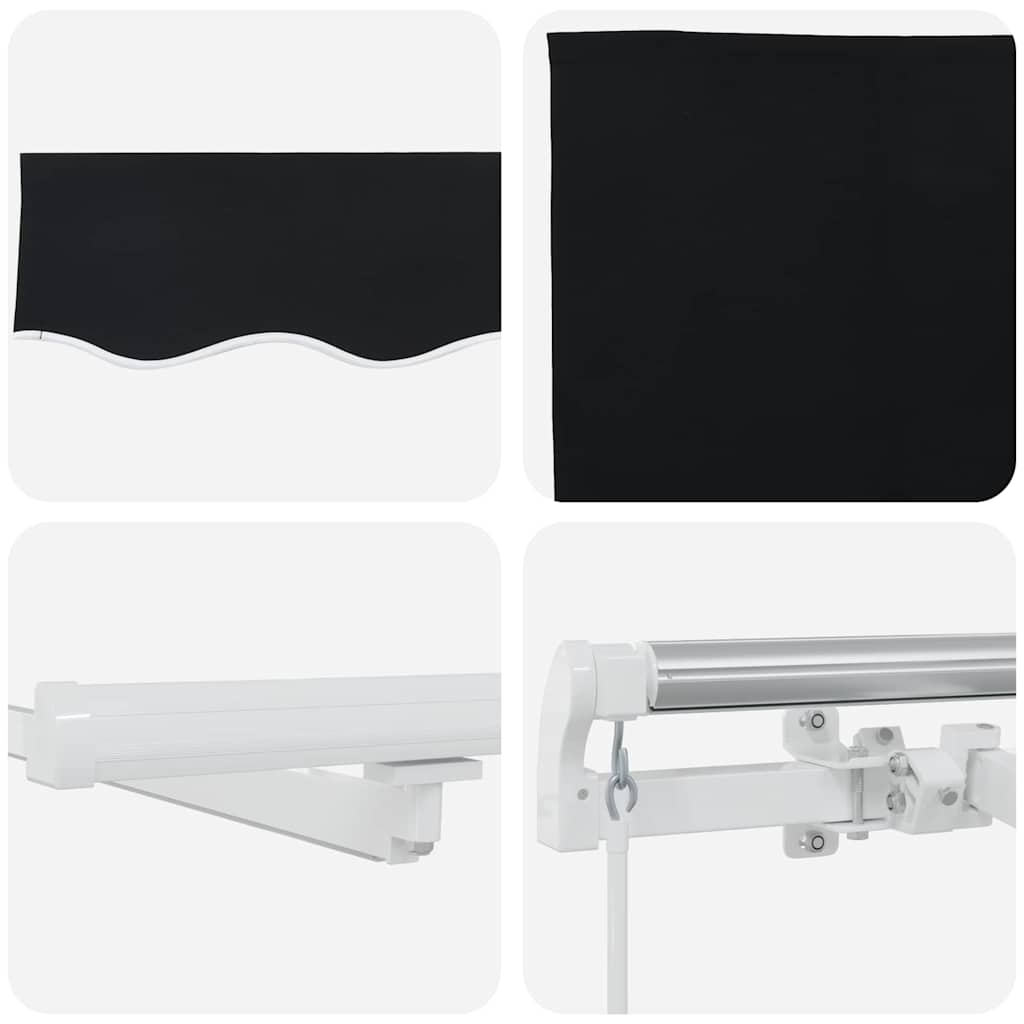 Retractable Awning with Manual Black 300 x 250 cm Fabric