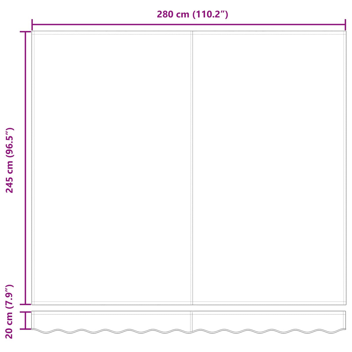Retractable Awning Black 300 x 250 cm Polyester and Steel