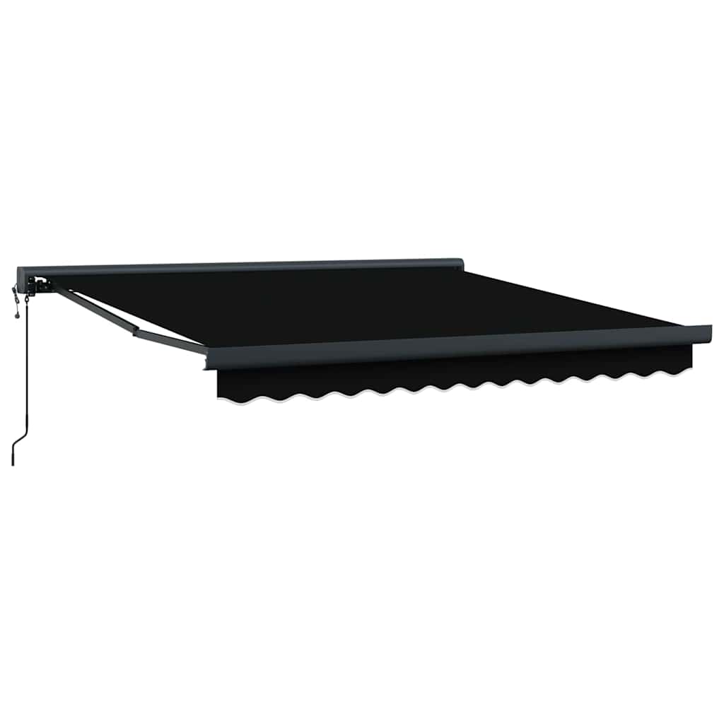 Retractable Awning Manual Black 300 x 250 cm Fabric and Metal
