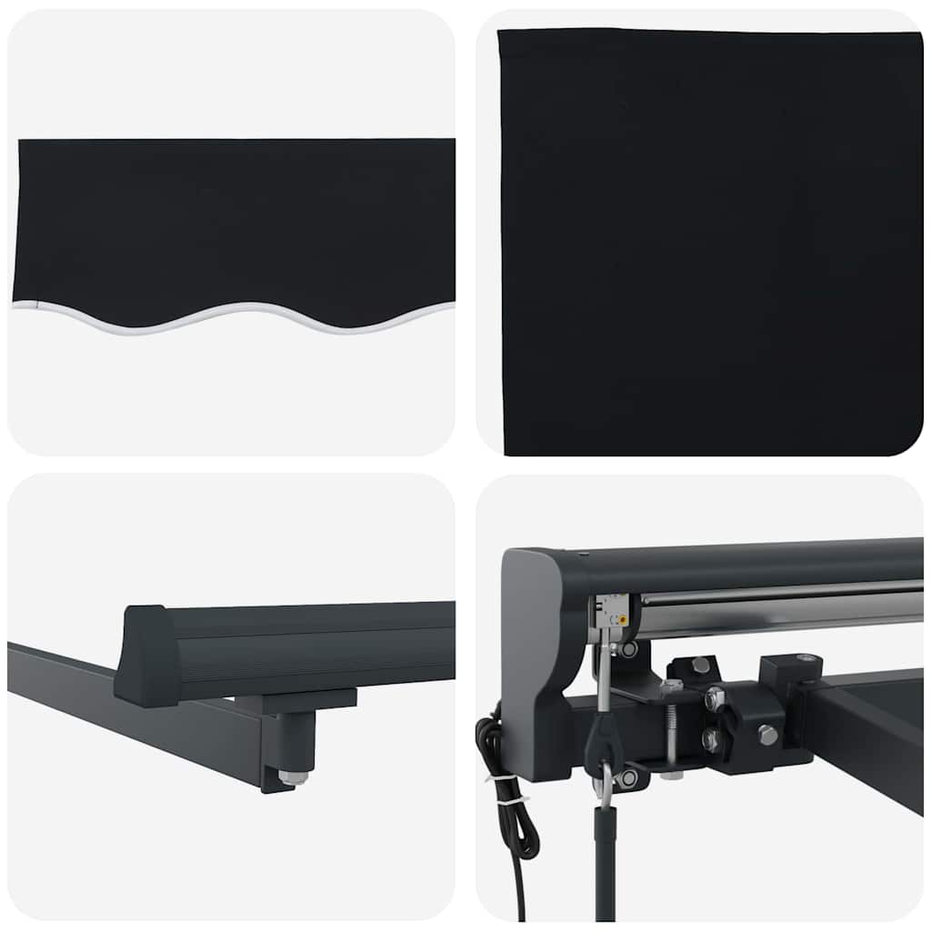 Retractable Awning Black 300x250 cm Fabric