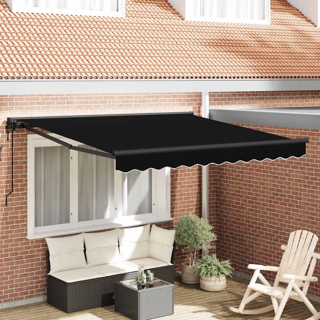 Retractable Awning Black 300x250 cm Fabric