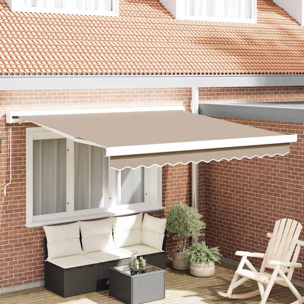 Retractable Awning Beige 300 x 250 cm Fabric and Metal