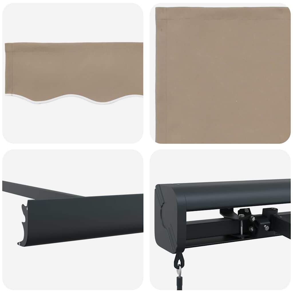 Retractable Awning Beige 300 x 250 cm Fabric and Metal