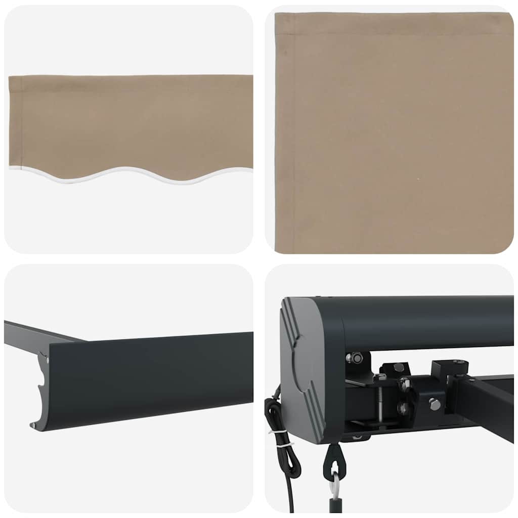 Retractable Awning Manual Beige 300 x 250 cm Fabric and Metal
