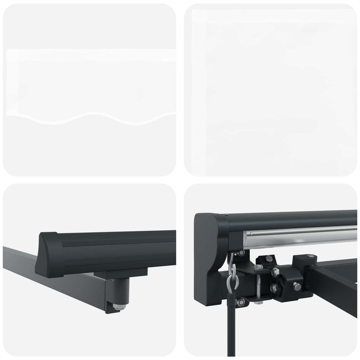 Retractable Awning White 300 x 250 cm Aluminium and Fabric