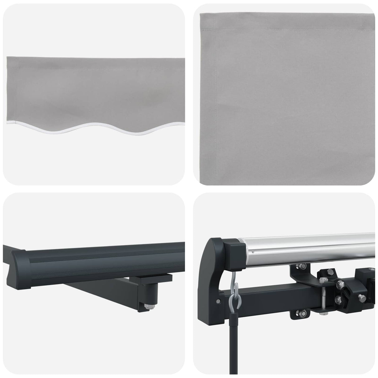 Retractable Awning Light Grey 300 x 250 cm Polyester and Steel