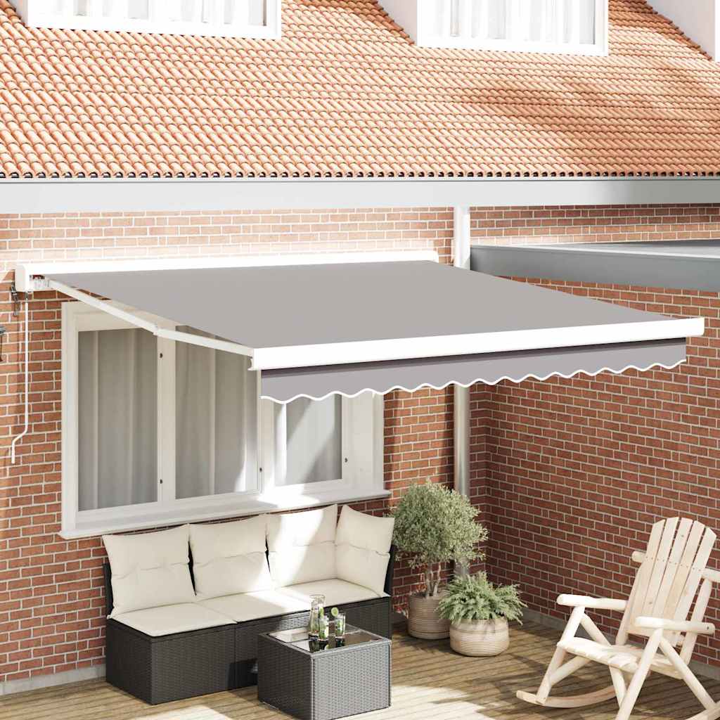 Retractable Awning Light grey 300 x 250 cm Fabric and Metal