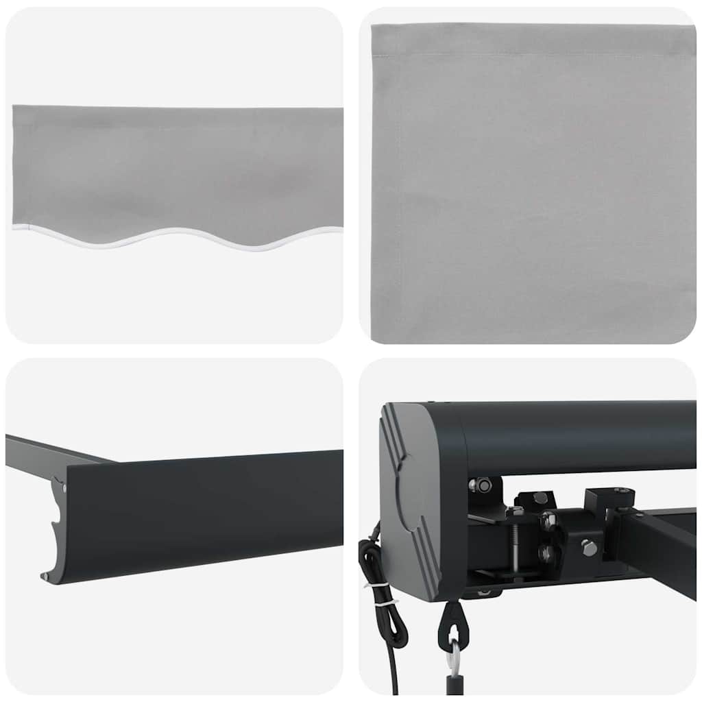 Retractable Awning Light grey 300 x 250 cm Fabric and Metal