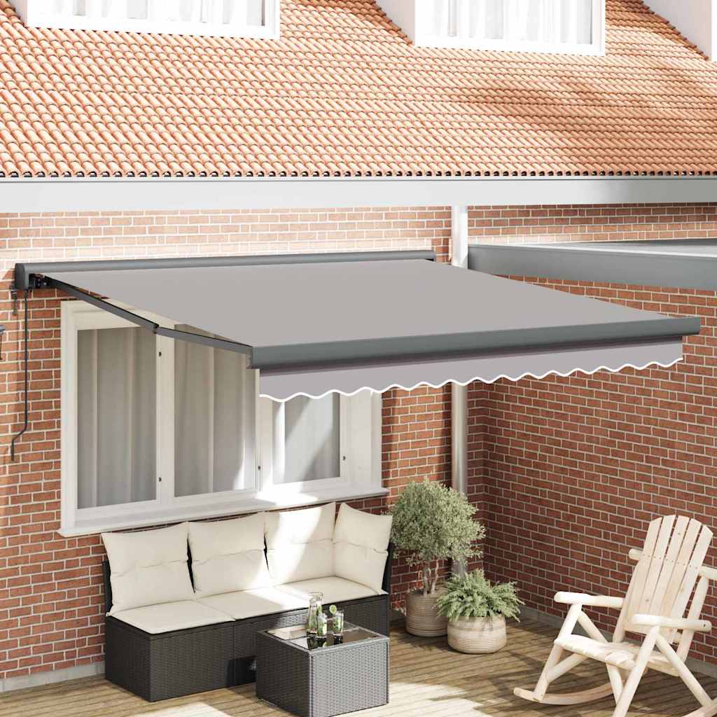 Retractable Awning Light grey 300 x 250 cm Fabric and Metal