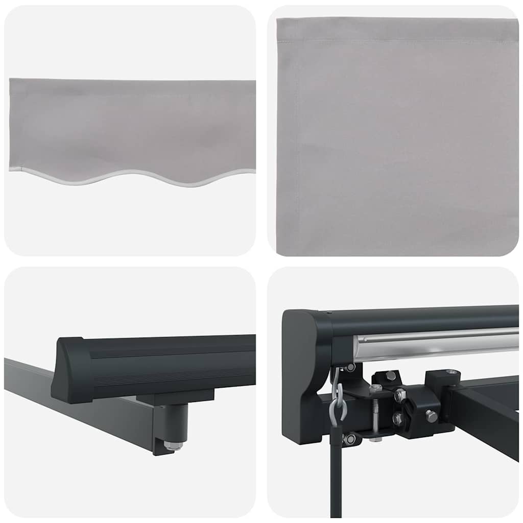 Retractable Awning Manual Light Grey 300x250 cm Fabric