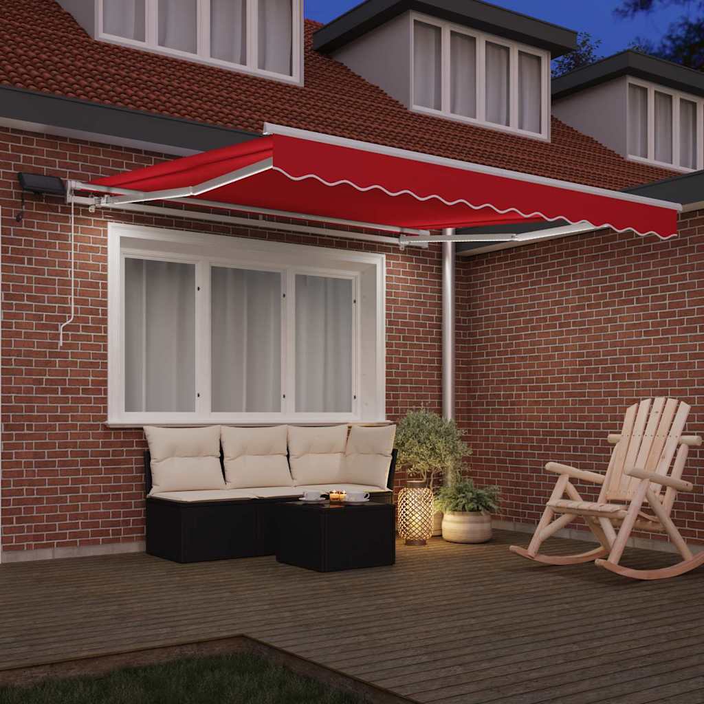 Retractable Awning with Manual Red 300 x 250 cm Fabric