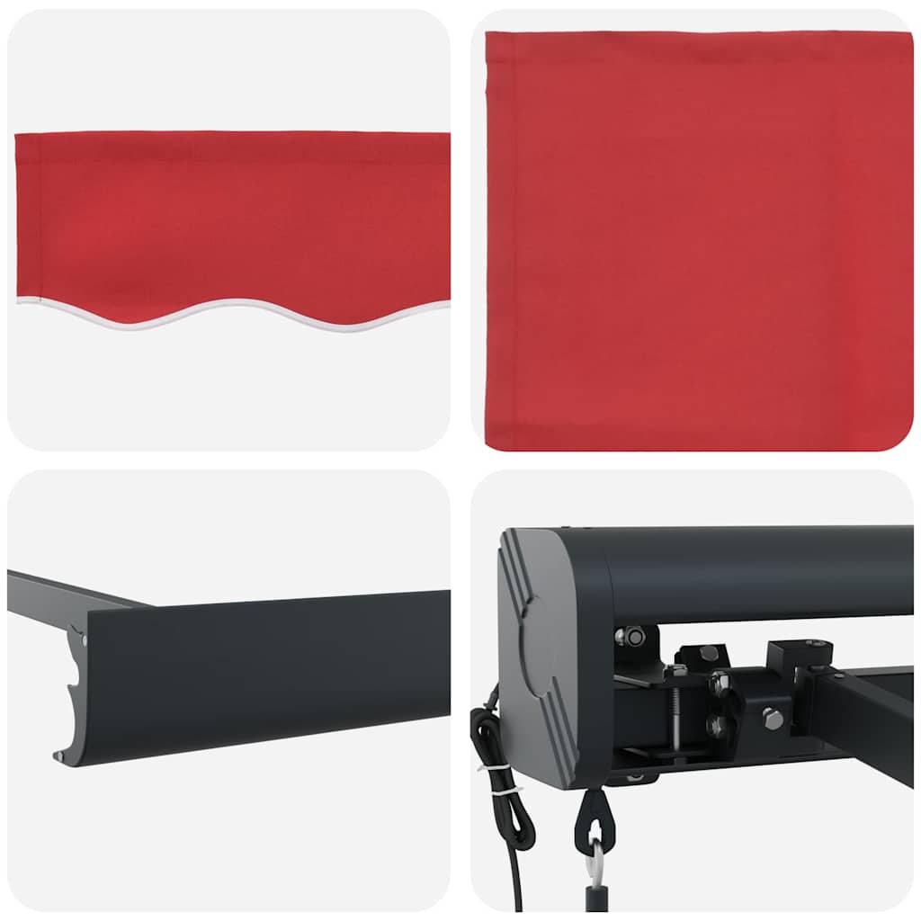 Retractable Awning Manual Red 300 x 250 cm Fabric and Metal