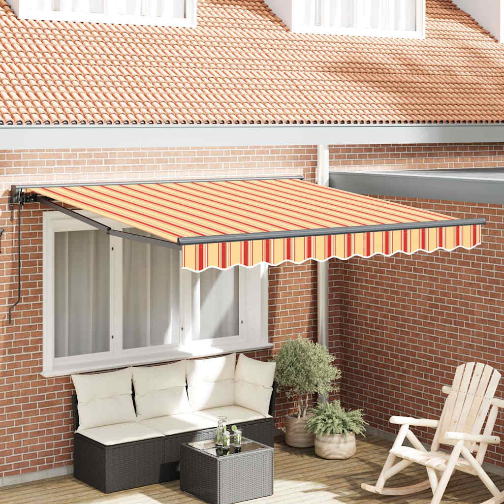 Retractable Awning Yellow and Orange 350x250 cm Fabric
