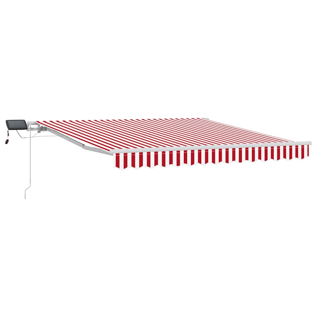 Retractable Awning Red and White 350 x 250 cm Fabric and Steel