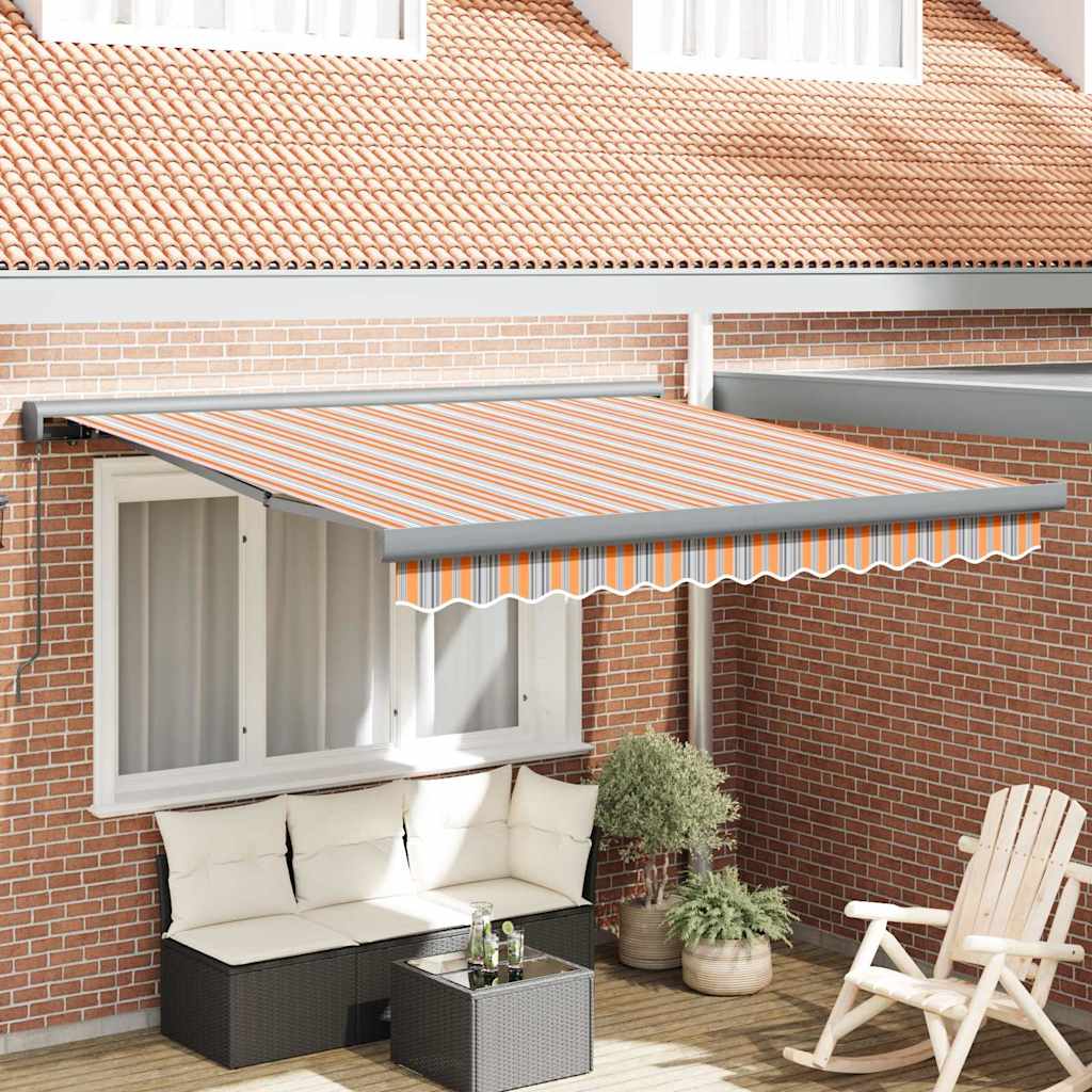 Retractable Awning Multicolour 350 x 250 cm Fabric and Metal