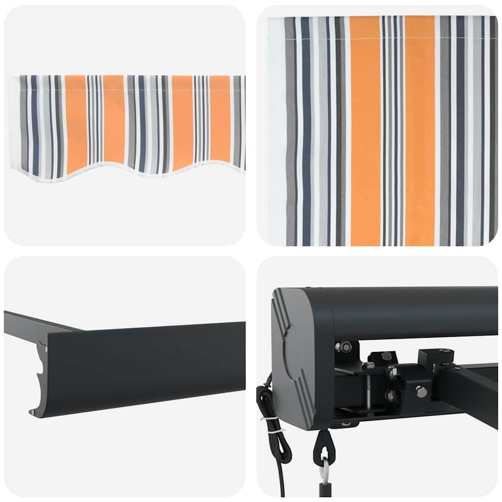 Retractable Awning Multicolour 350 x 250 cm Fabric, Metal