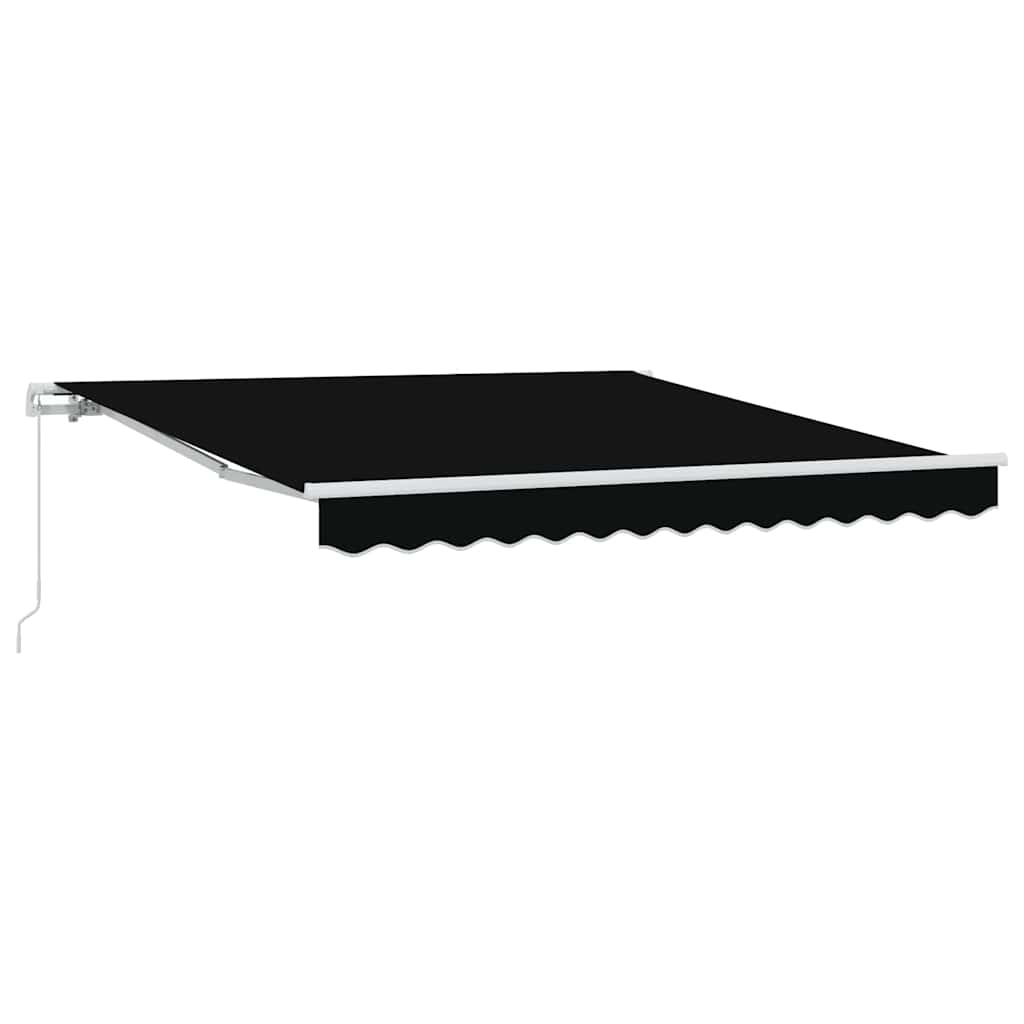 Retractable Awning Manual Black 350 x 250 cm Fabric