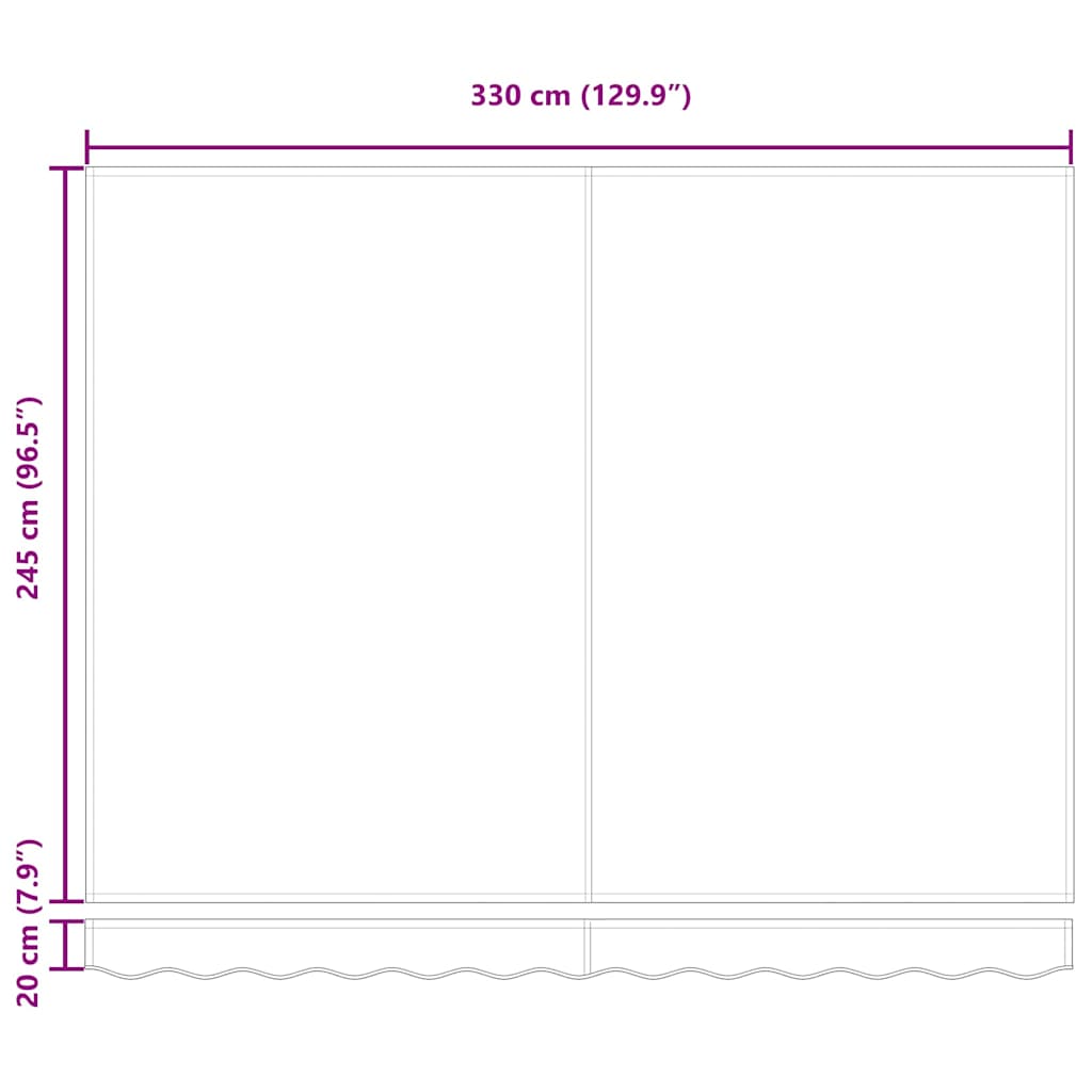 Retractable Awning Manual Black 350 x 250 cm Fabric