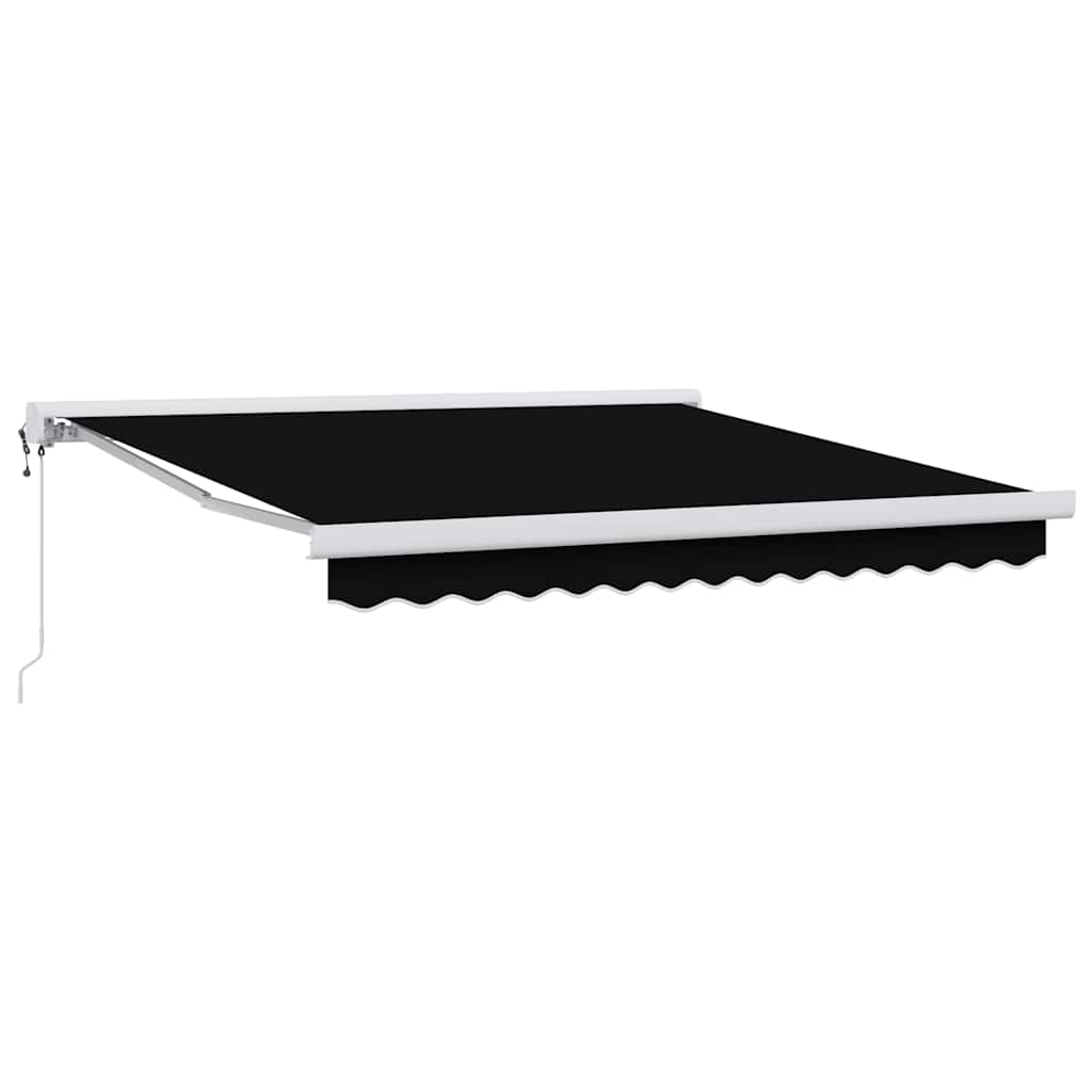Retractable Awning Manual Black 350 x 250 cm Fabric, Metal