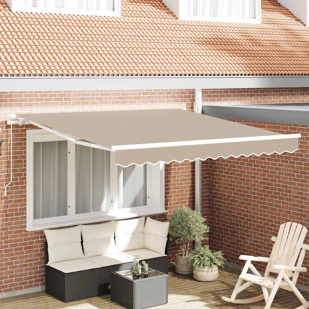 Retractable Awning Manual Beige 350 x 250 cm Fabric