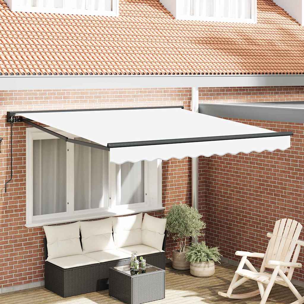 Retractable Awning Manual White 350x250 cm Fabric