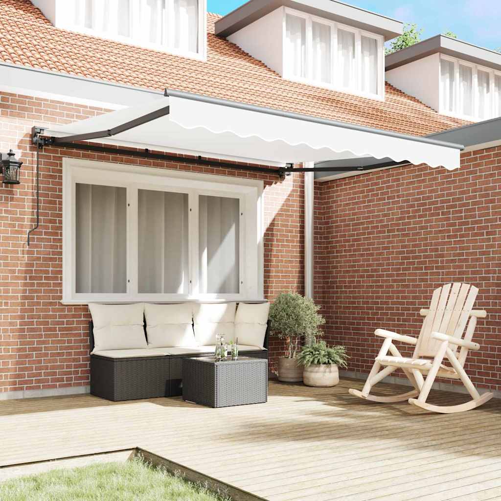 Retractable Awning Manual White 350x250 cm Fabric