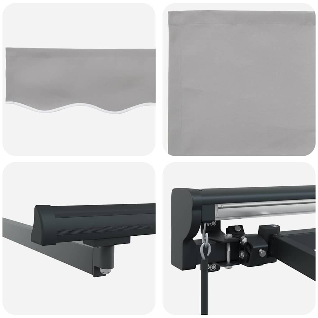 Retractable Awning Manual Light Grey 350x250 cm Fabric
