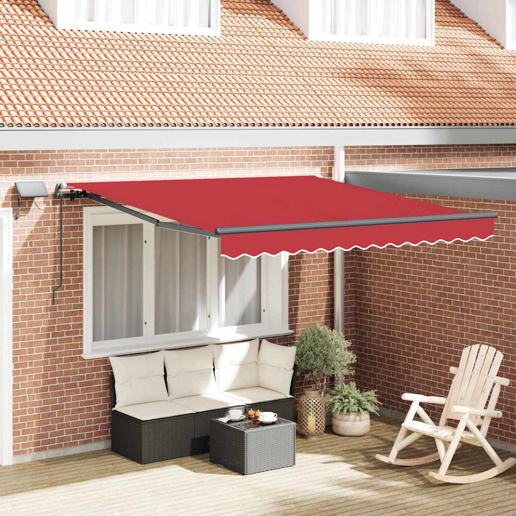Retractable Awning Manual Red 350 x 250 cm Fabric