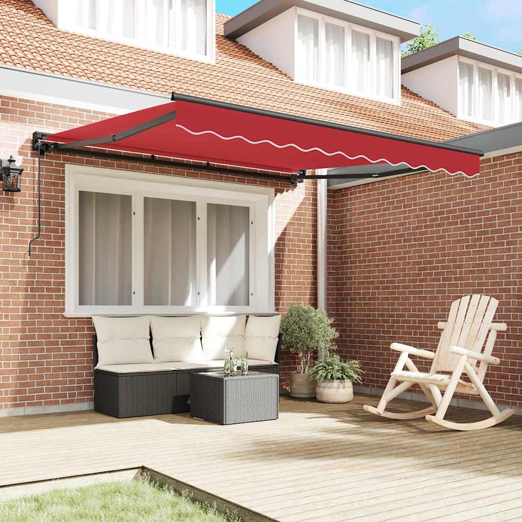 Retractable Awning Manual Red 350x250 cm Fabric