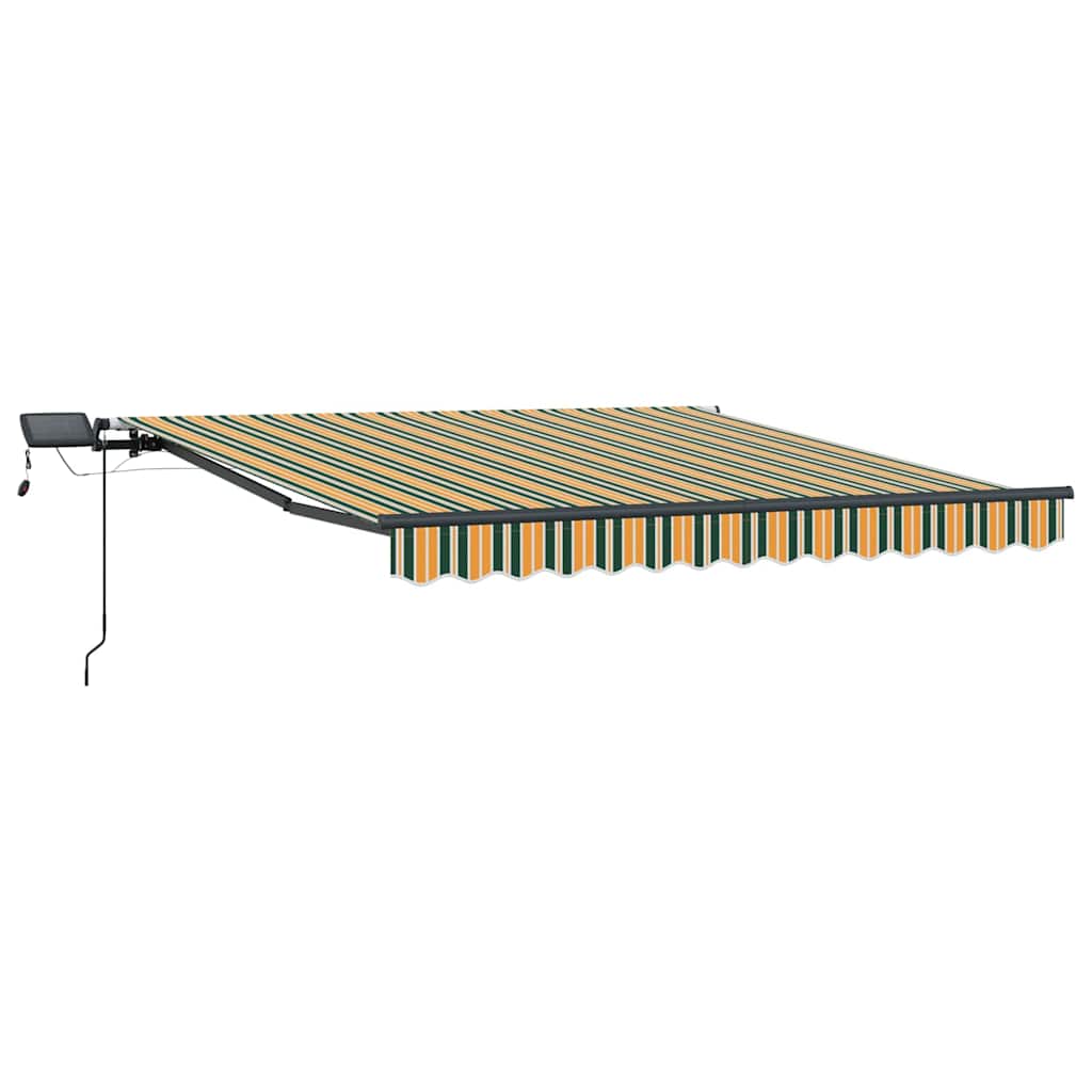 Retractable Awning Manual Green and yellow 350 x 250 cm Fabric