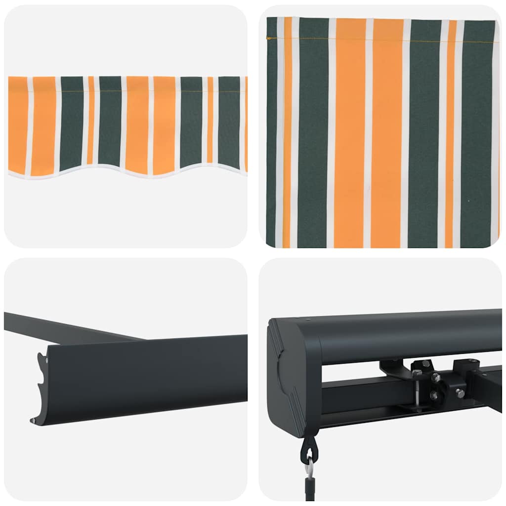 Retractable Awning Green and Yellow 350 x 250 cm